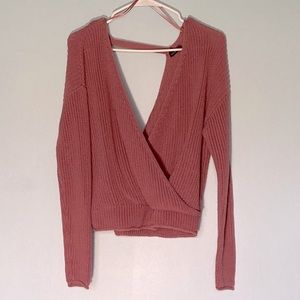 Moon & Madison backless wrap sweater